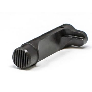 1911 Double Stack Magazine Catch - Extended, Black Serrated