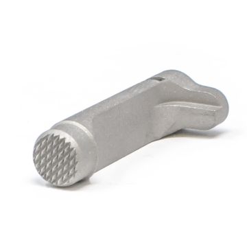 1911 Double Stack Magazine Catch - Extended, Stainless Checkered