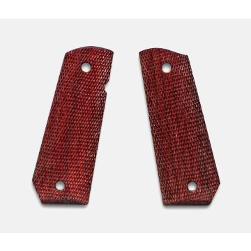 1911 Full Size Grips, Red Cocobolo, Checkered, Carry Cut
