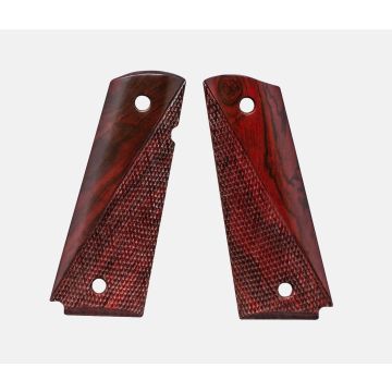 1911 Full Size Grips, Red Cocobolo, Ranger Cut, Beveled Bottom, Thin