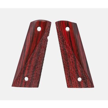 1911 Full Size Grips, Red Cocobolo, Ranger Cut, Mag-Well Bottom