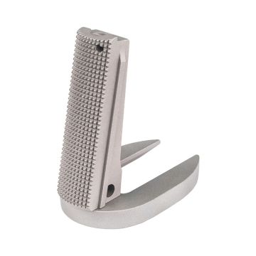 1911 Mainspring Housing + Mag-well - Government, Checkered, Stainless Matte