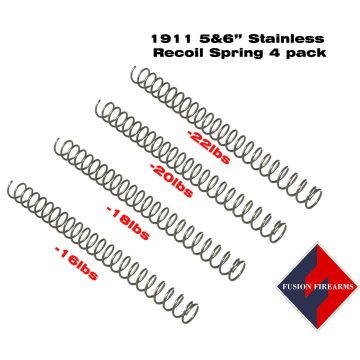 1911 RECOIL SPRING 4 PACK FOR 5&6 INCH PISTOLS - STAINLESS STEEL, HIGHER CALIBERS
