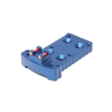1911 RMR Base Plate (Trijicon Style) -Light-Weight Aluminum -Blue, Fiber Optic