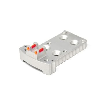 1911 RMR Base Plate (Trijicon Style) -Light-Weight Aluminum -Silver, Fiber Optic