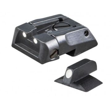 1911 Standard Dovetail - White Dot Adjustable Sight Set Contour Front Sight