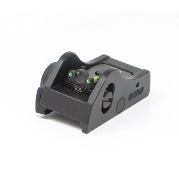 Adjustable Rear Shotgun Sight for Weaver &/or Picatinny Rail - Green Fiber Optic Ghost Ring