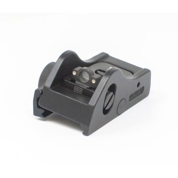 Adjustable Rear Shotgun Sight for Weaver &/or Picatinny Rail - Twin White Dot Ghost Ring