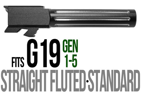 Combat Armory Barrel Fits Glock 19 9mm Match Straight Fluted Barrel 2 Tone