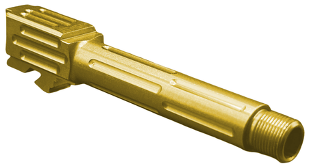 Combat Armory Barrel Fits Glock 19 9mm Match Titan 4 Series Threaded Barrel in Gold